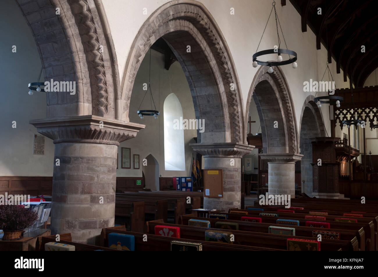 St. George`s Church, Clun, Shropshire, England, UK Stock Photo